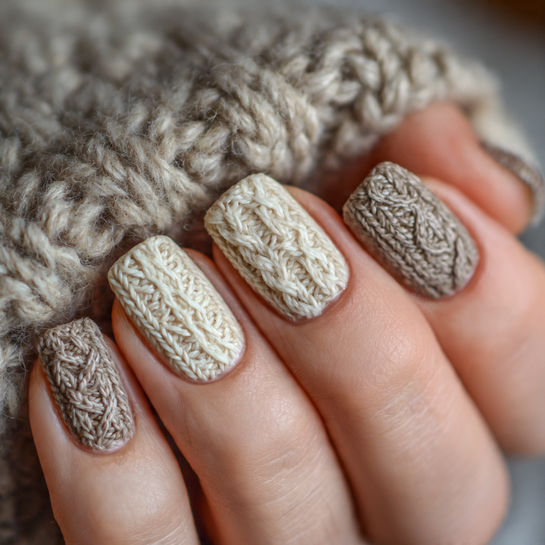 22 Gorgeous Fall October Nails Ideas You’ll Want to Try This Season 6 Sweater Texture Nails