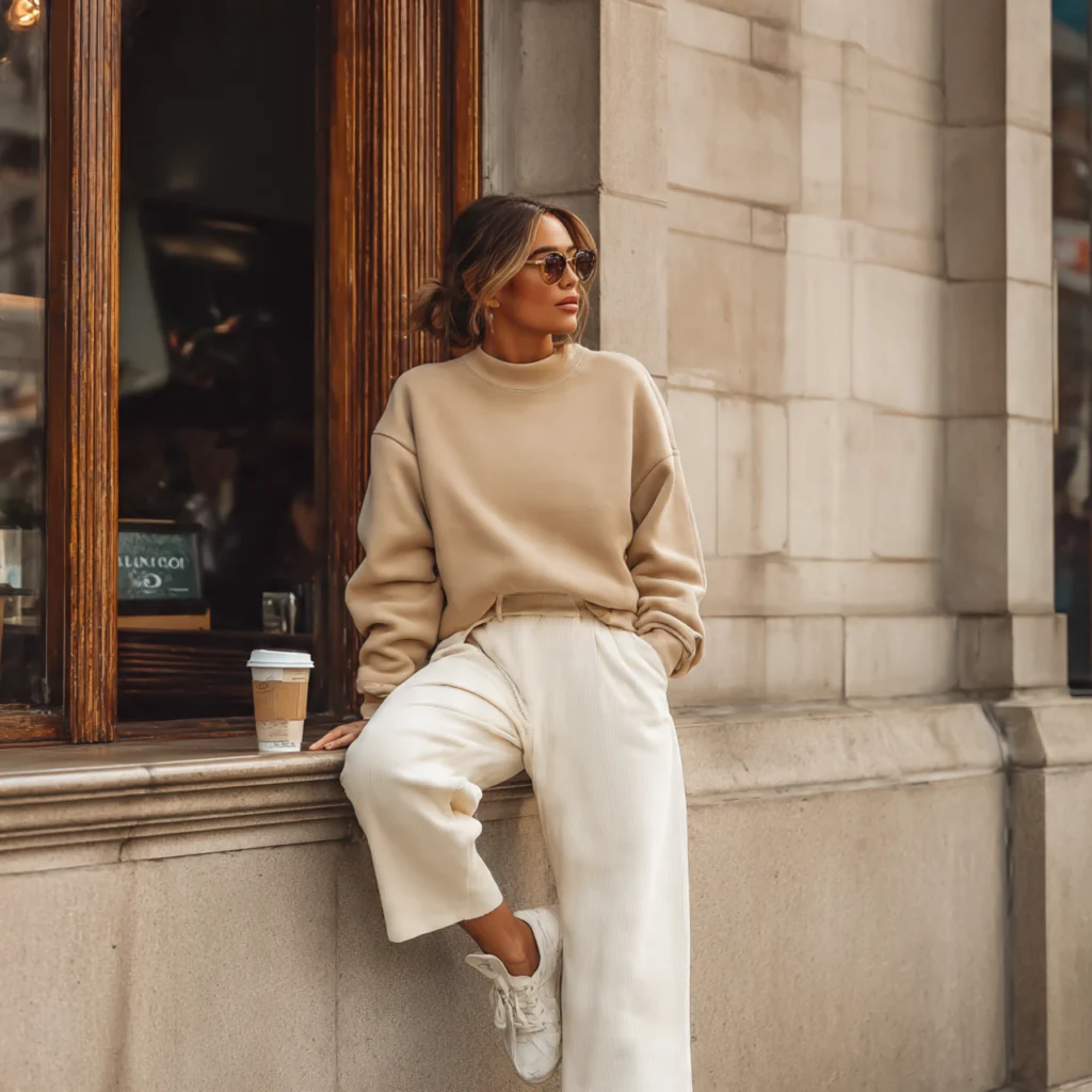 Sweatshirt and Wide-Leg Pants
