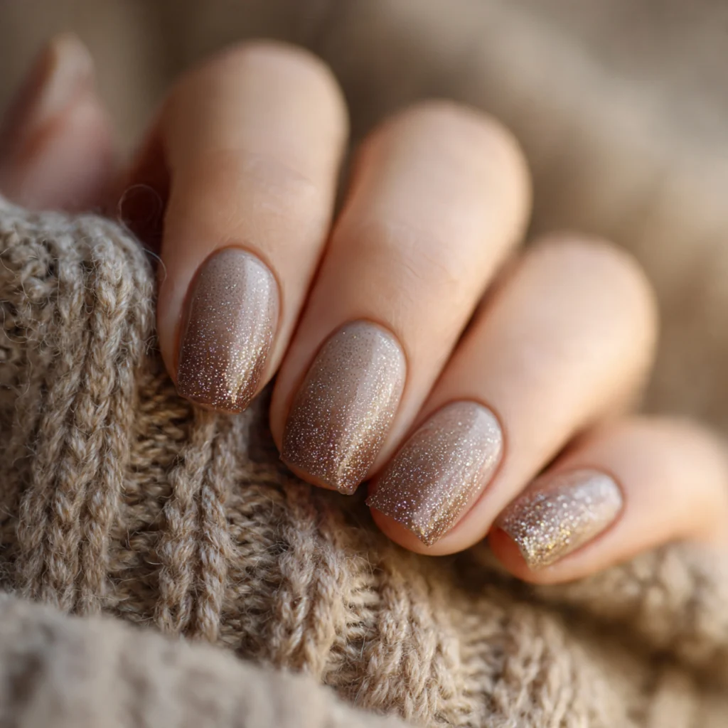 Taupe and Glitter Fade