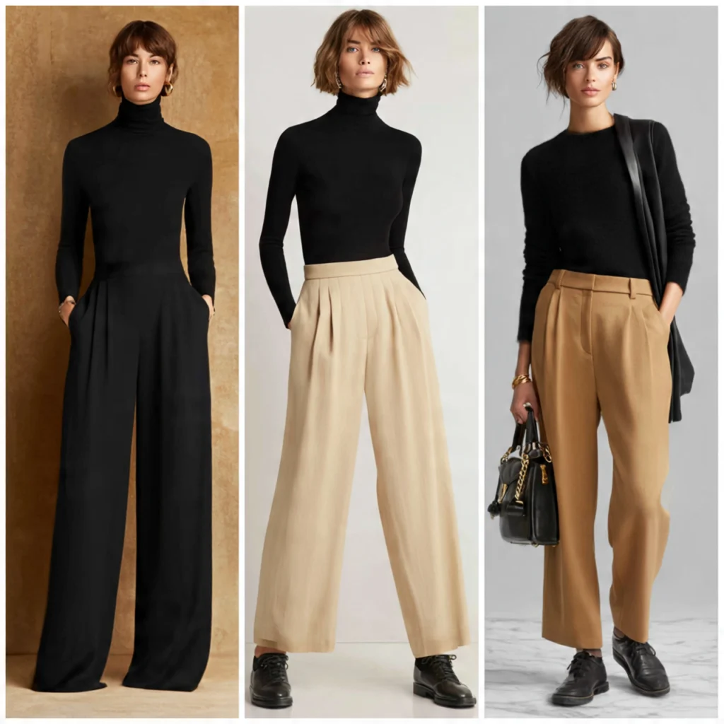 17 Simple Fall Outfits for Effortless Style This Season 5 Turtleneck with Wide-Leg Pants
