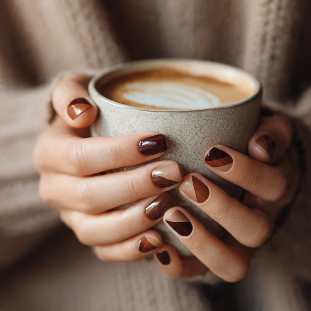 Two-Tone Brown Nails