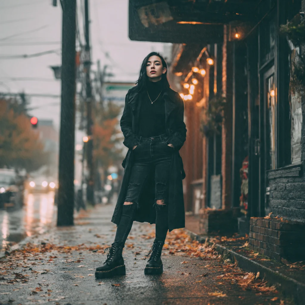 18 Best Grunge Fall Outfits to Rock This Season 11 Dark Grunge with All-Black Everything