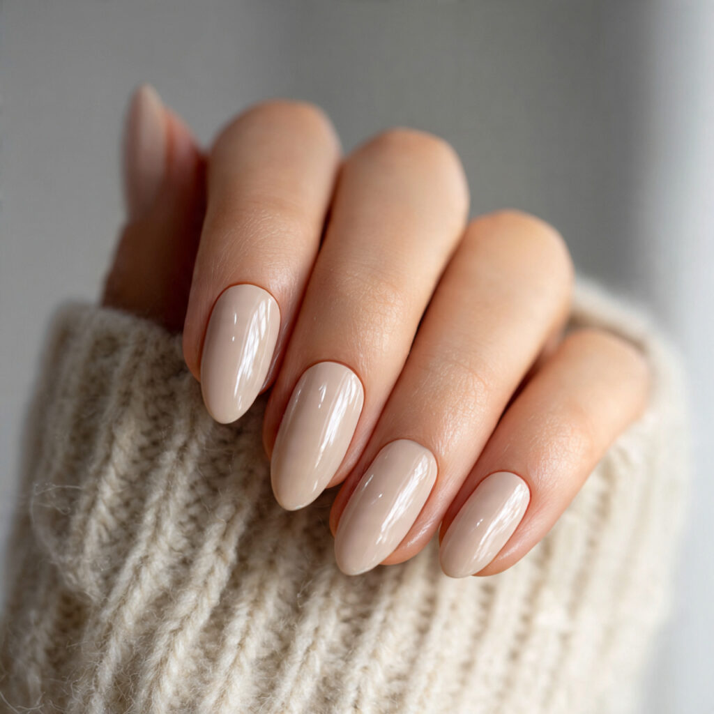 Almond-Shaped Neutral Nails