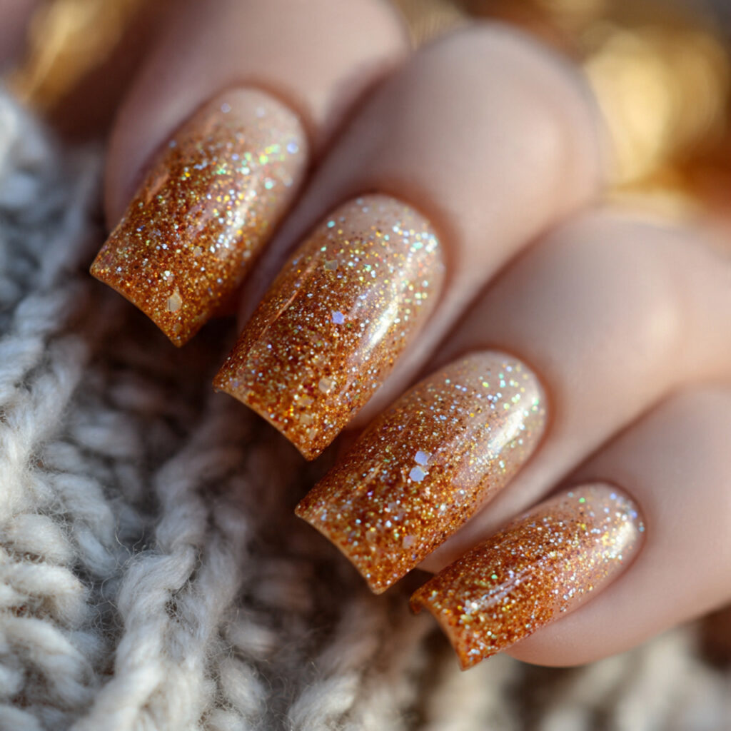 Amber Glitter Tips
