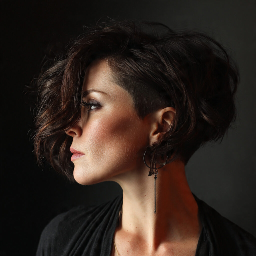 Asymmetrical Undercut Bob