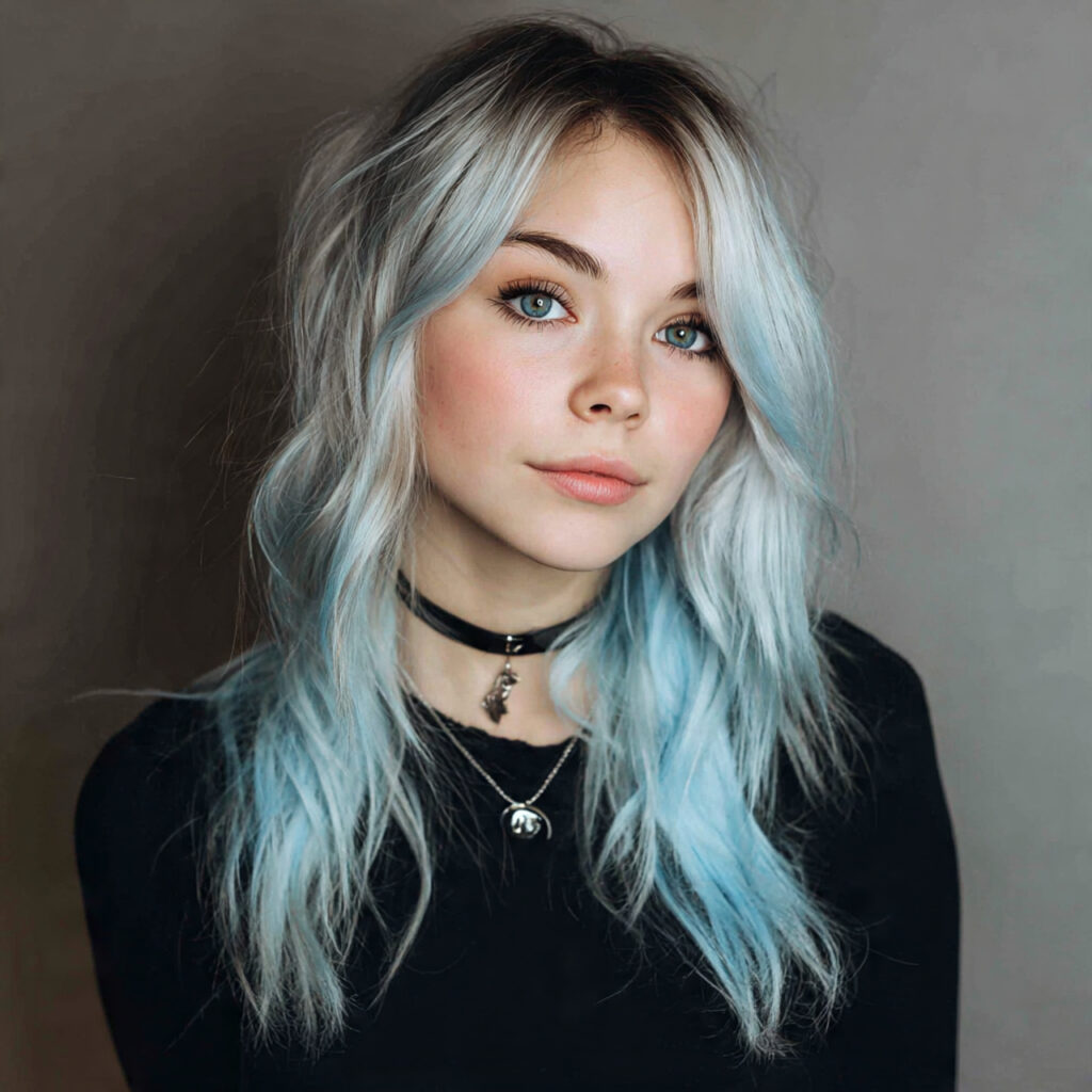 Baby Blue Skunk Stripes