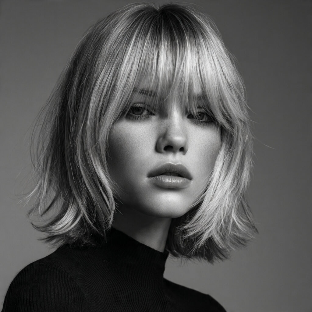 Blunt-Cut Shaggy Lob