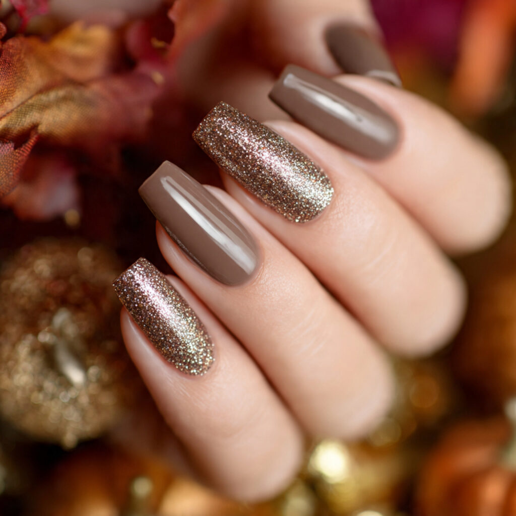 Brown Glitter Accent