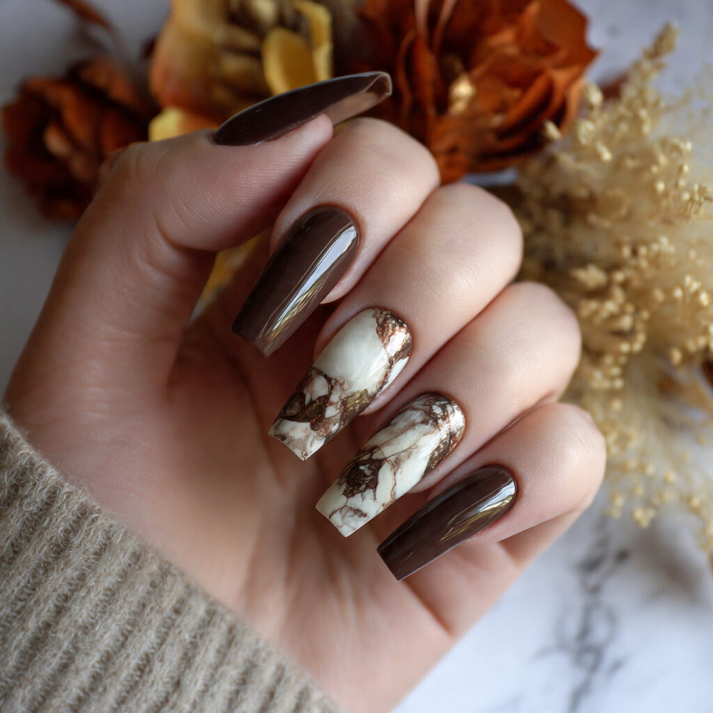 Brown and White Marble