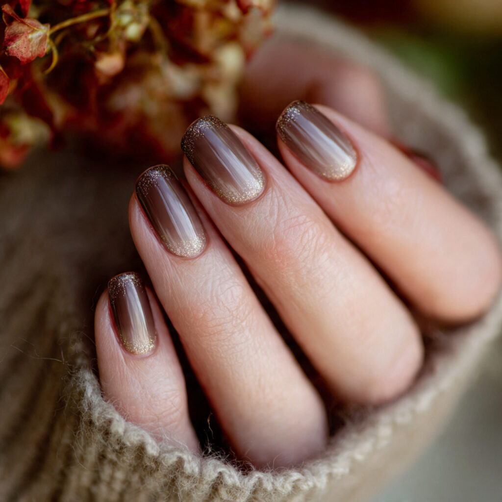 Brown with Glitter Tips