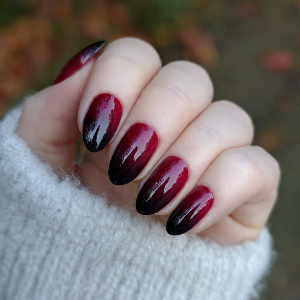 Burgundy to Black Ombre