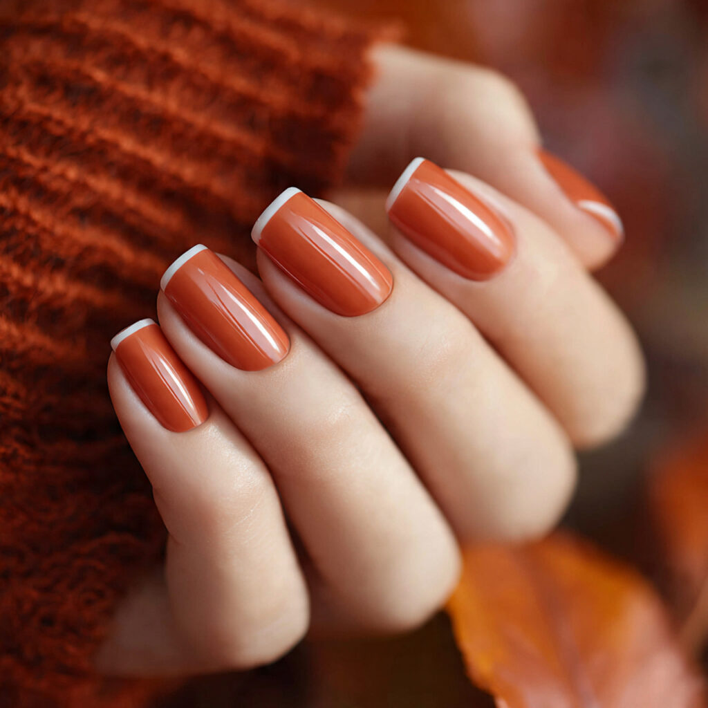Burnt Orange French Tips