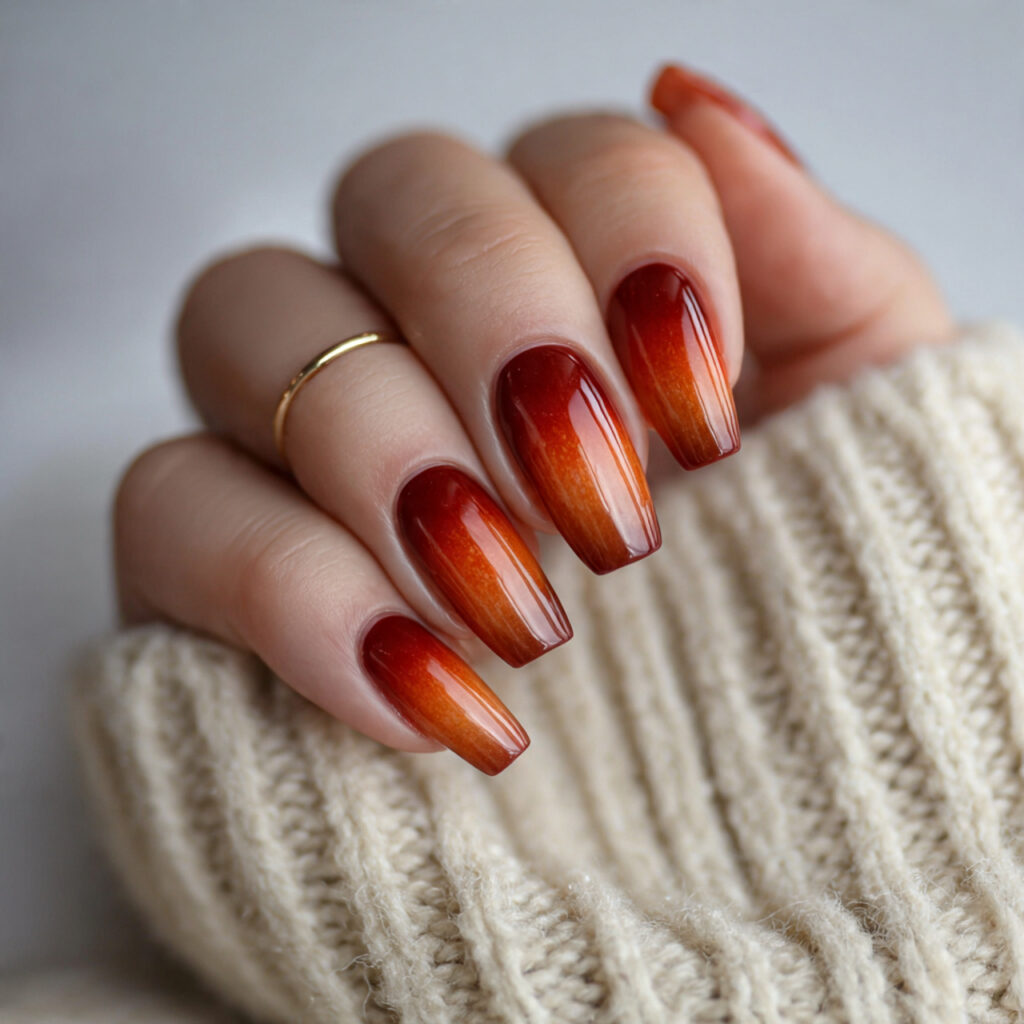 Burnt Orange to Brown Ombre