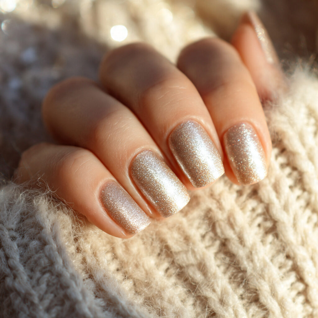 Champagne Shimmer Nails
