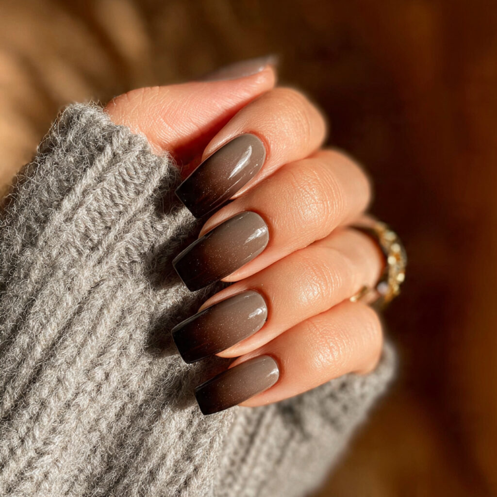 Charcoal To Brown Ombre