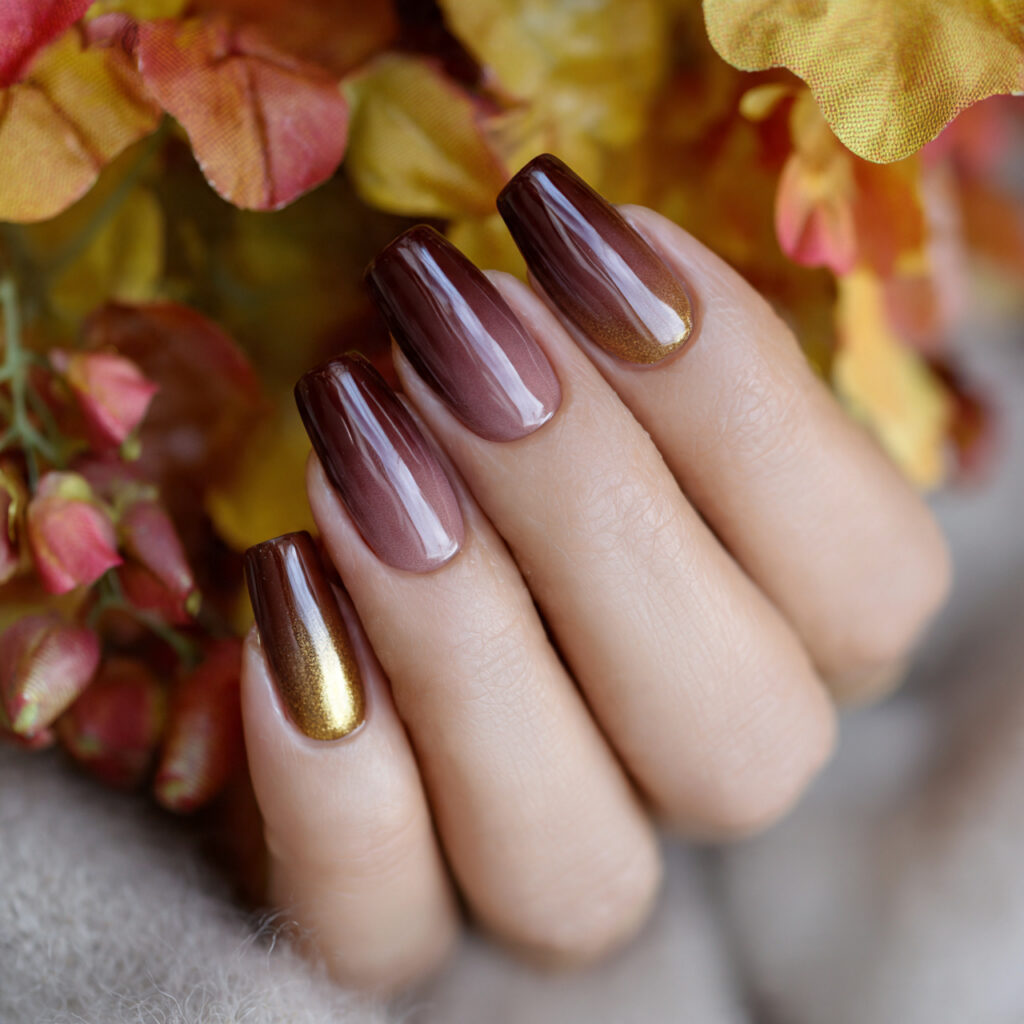 Chocolate Ombre with Accent Nail