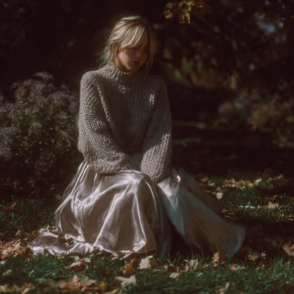 Chunky Sweater with a Midi Skirt