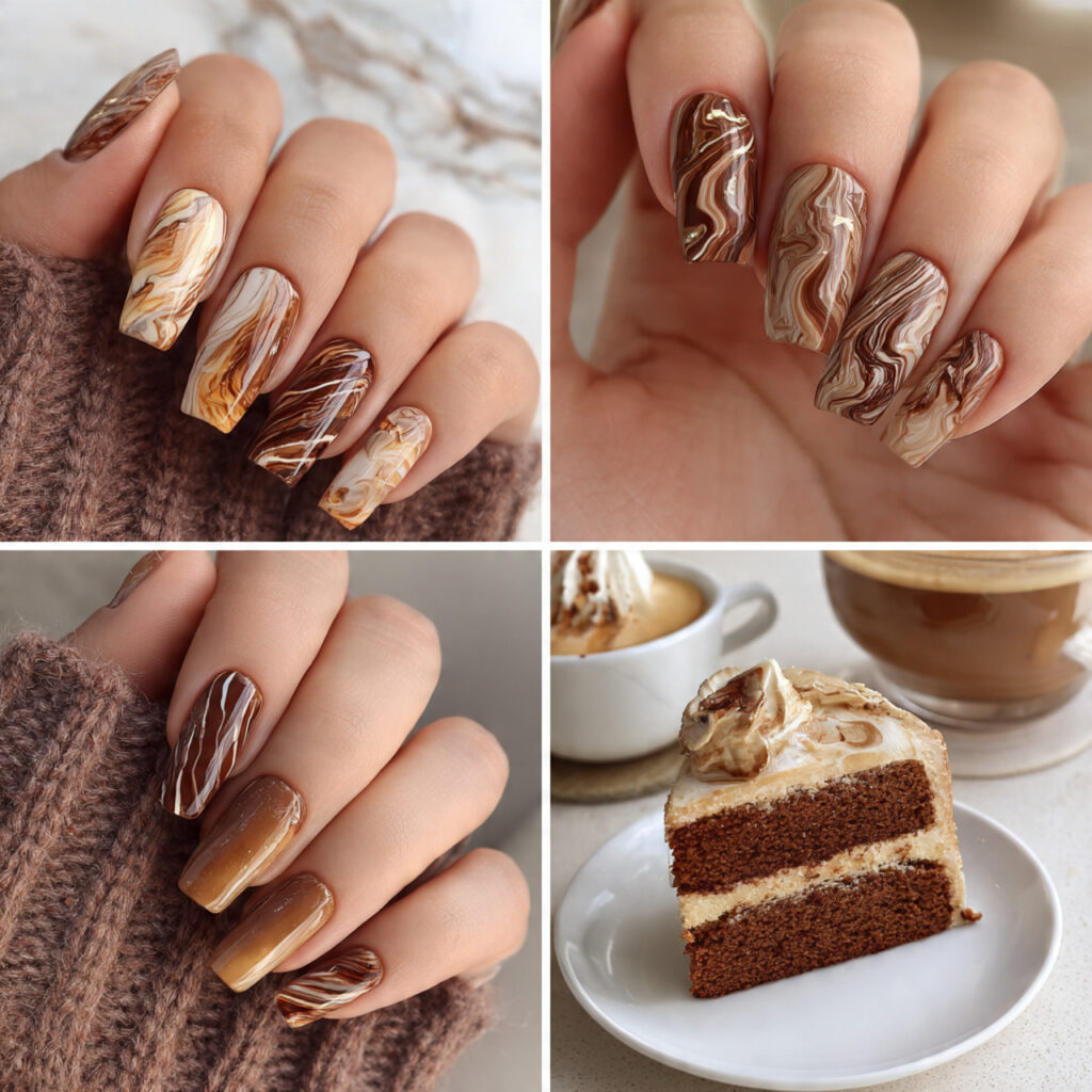 Cinnamon Swirl Nails