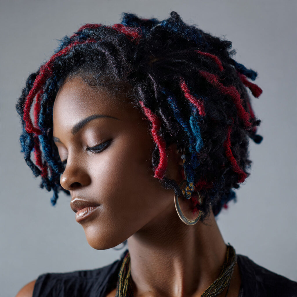 Color Accents for Short Locs