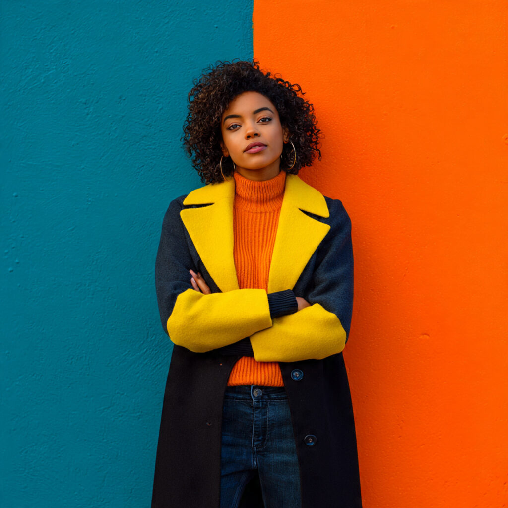 Color-Blocked Coat Look