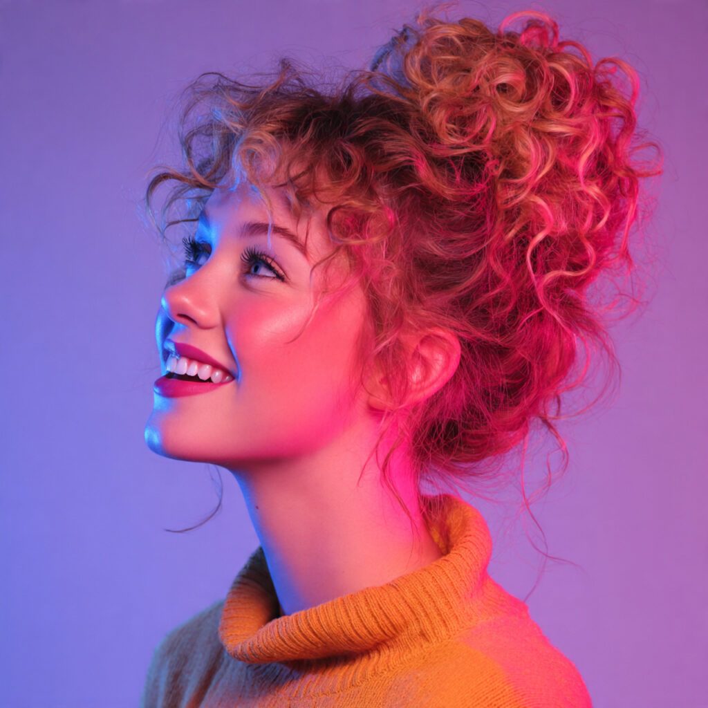 Curly Pineapple Updo