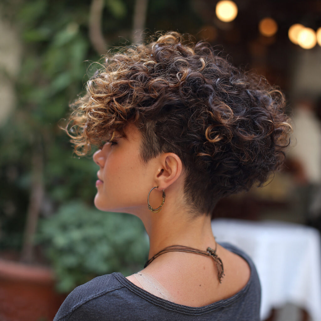Curly Undercut Bob