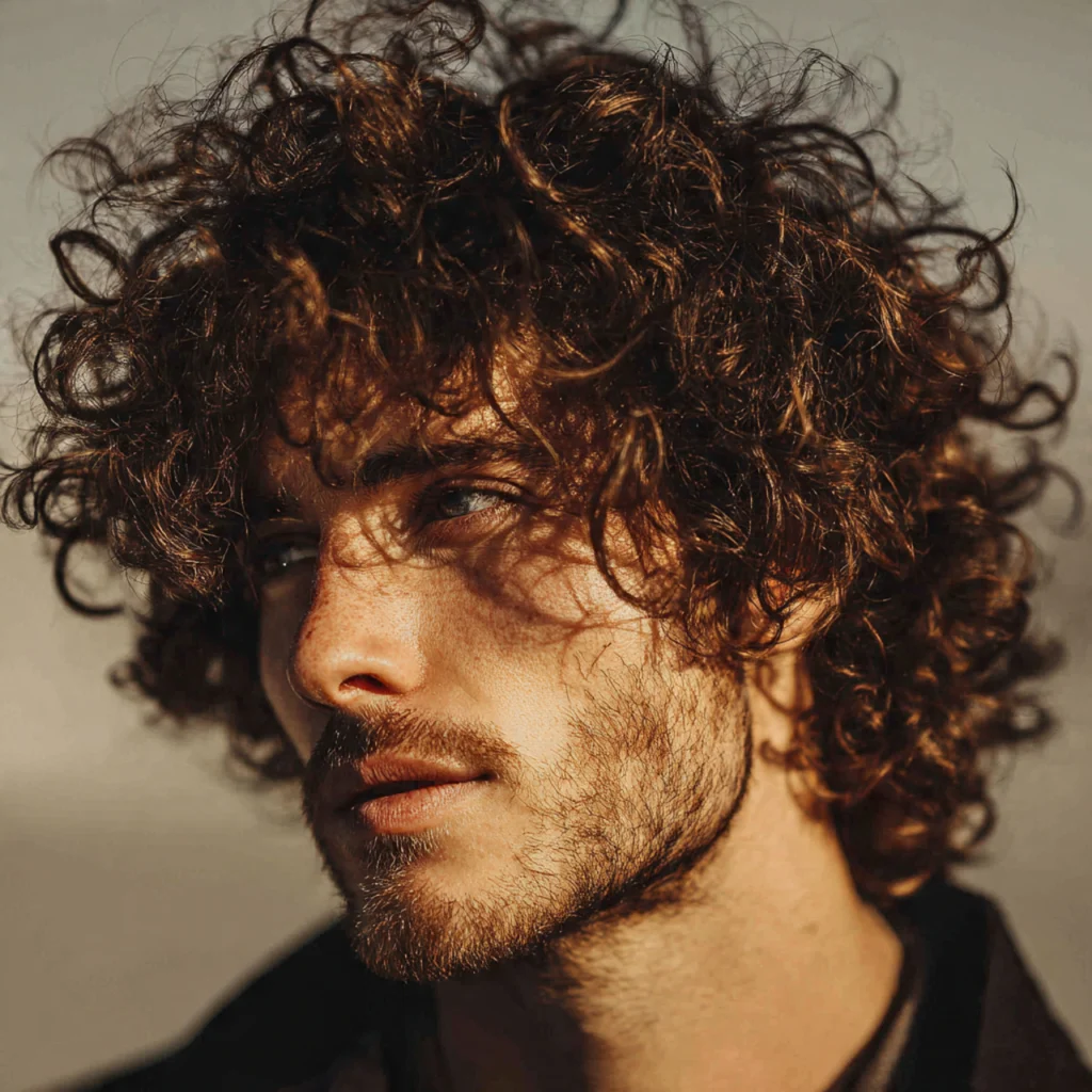 22 Best Wolf Cut Men – The Bold, Textured Hairstyle Every Guy Wants Now 6 Curly and Wavy Wolf Cuts
