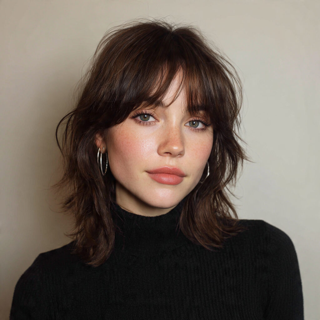 Curtain-Bang Shaggy Lob