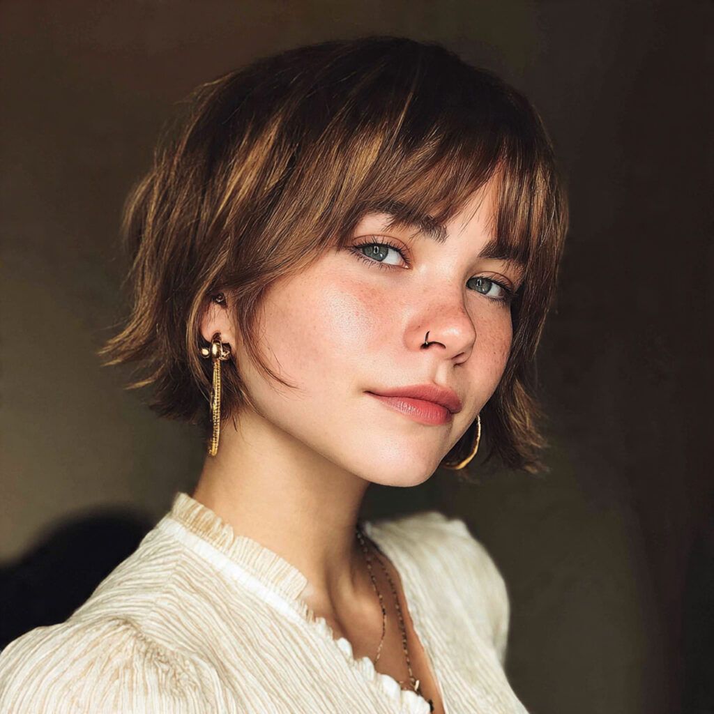 Curtain Bangs Long Pixie Bob