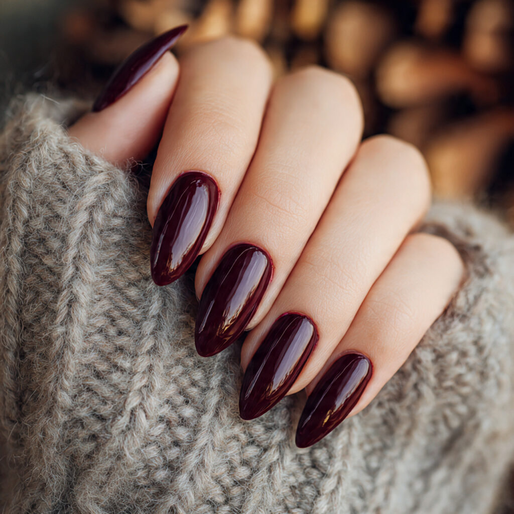 Red Fall Nails: 18 Stunning Ideas to Try This Season 2 Deep Burgundy Elegance