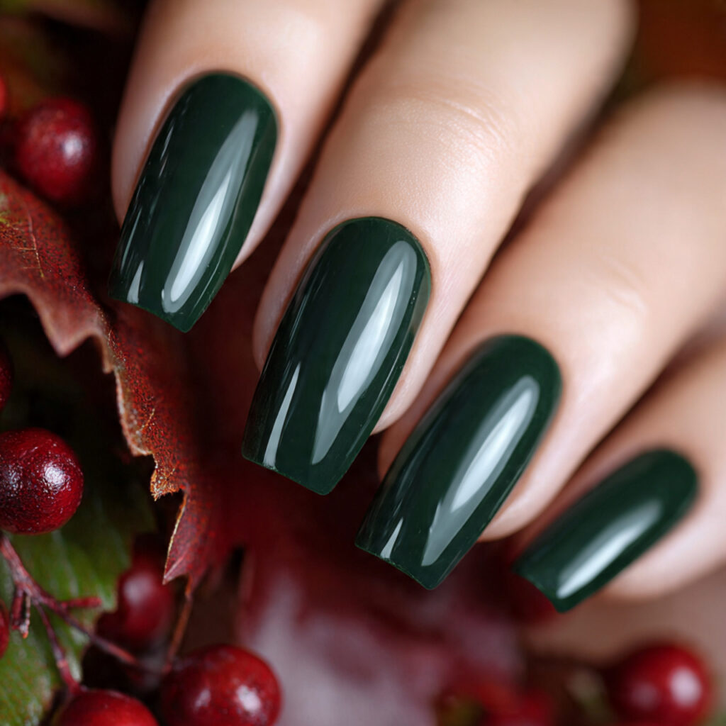 Deep Emerald Luxe Nails
