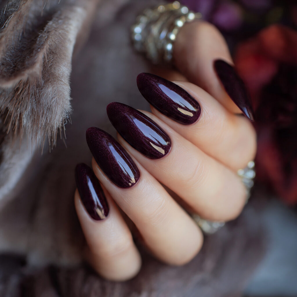 Deep Plum Gloss Nails