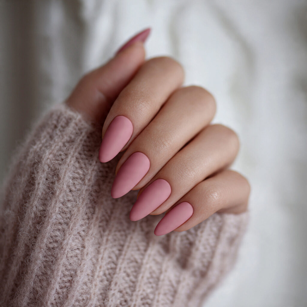 Dusty Rose Matte Nails