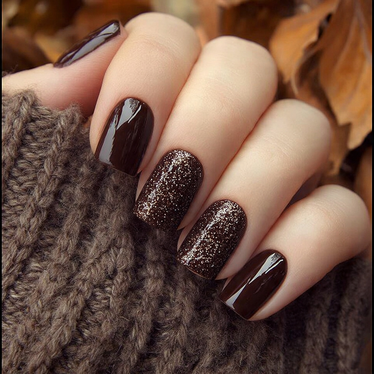 Fall Brown Nails