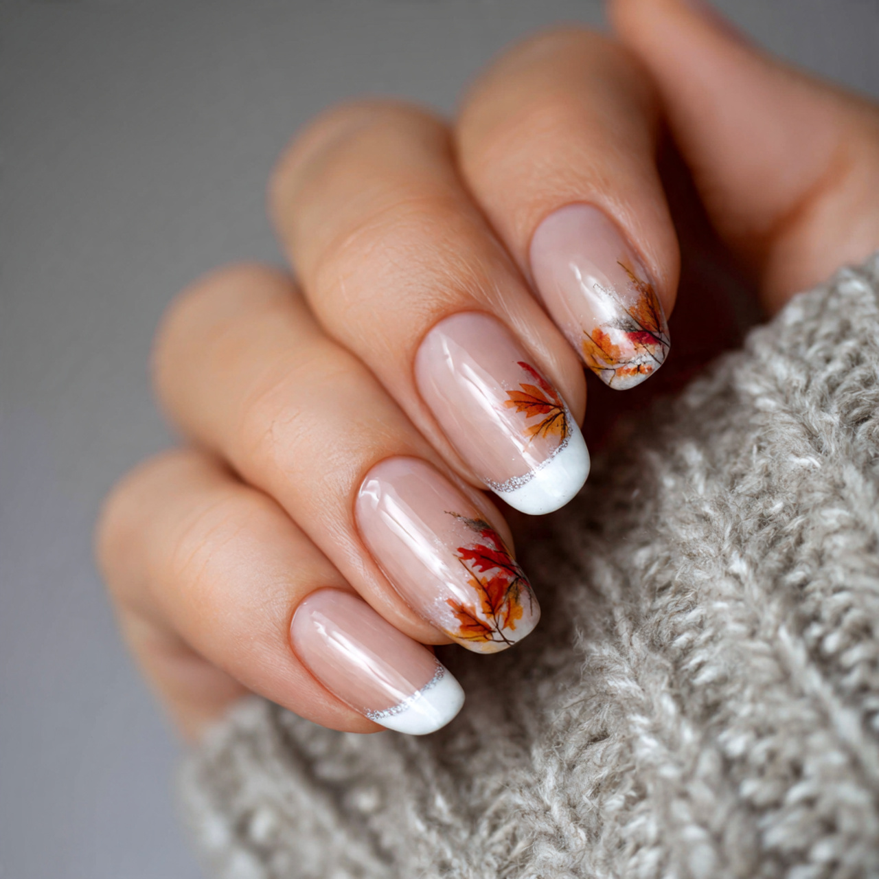 Fall French Tip Nails