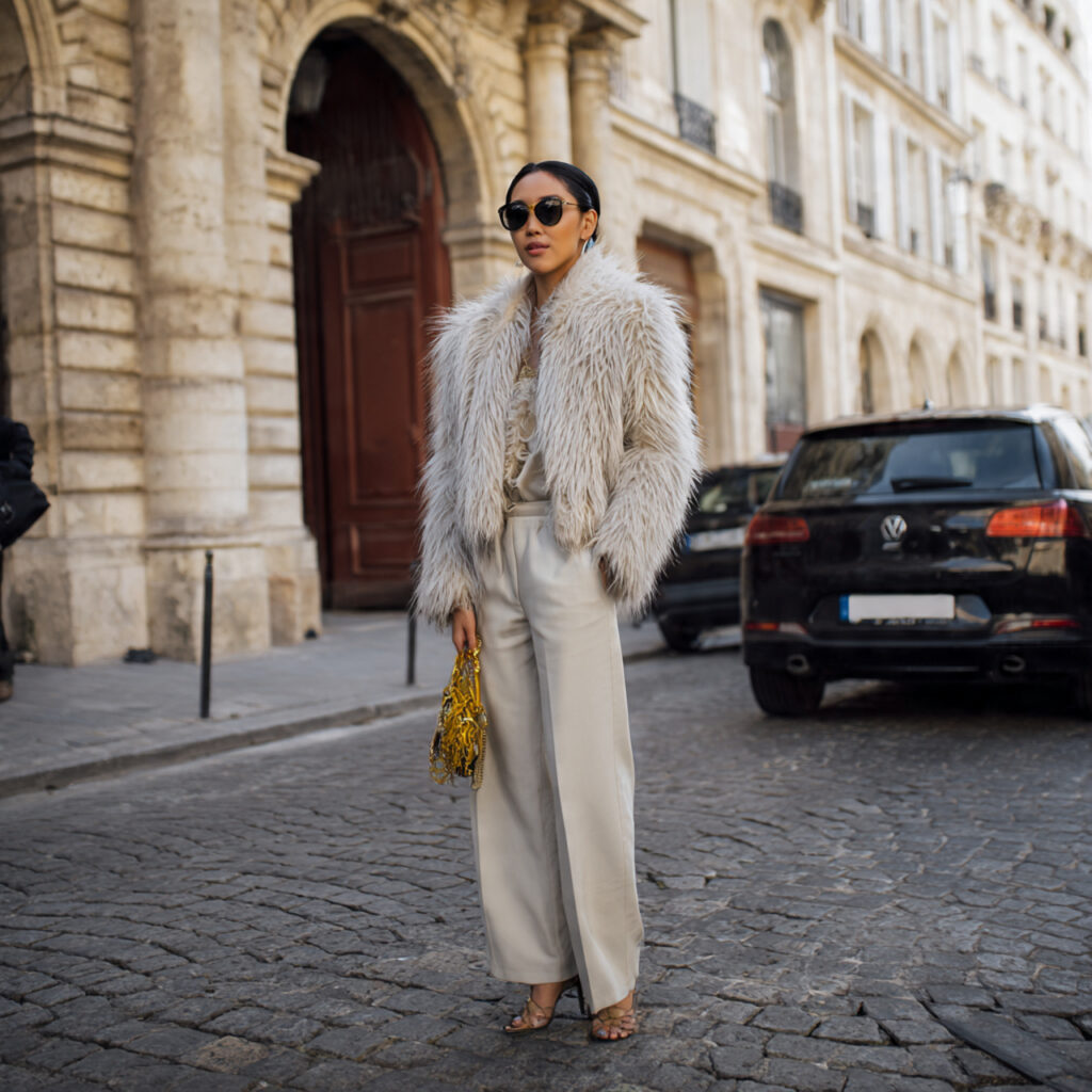 Faux Fur Coats and Straight-Leg Pants