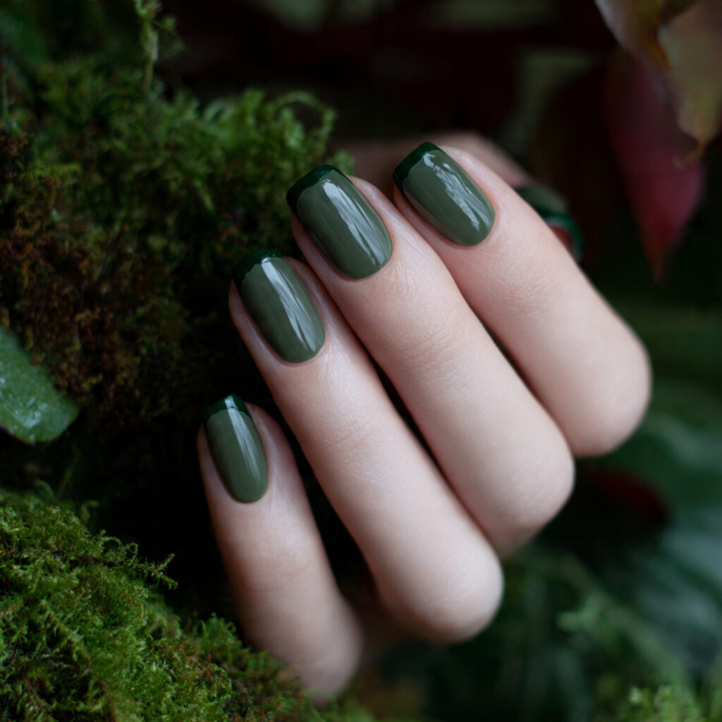 Forest Green French Tips