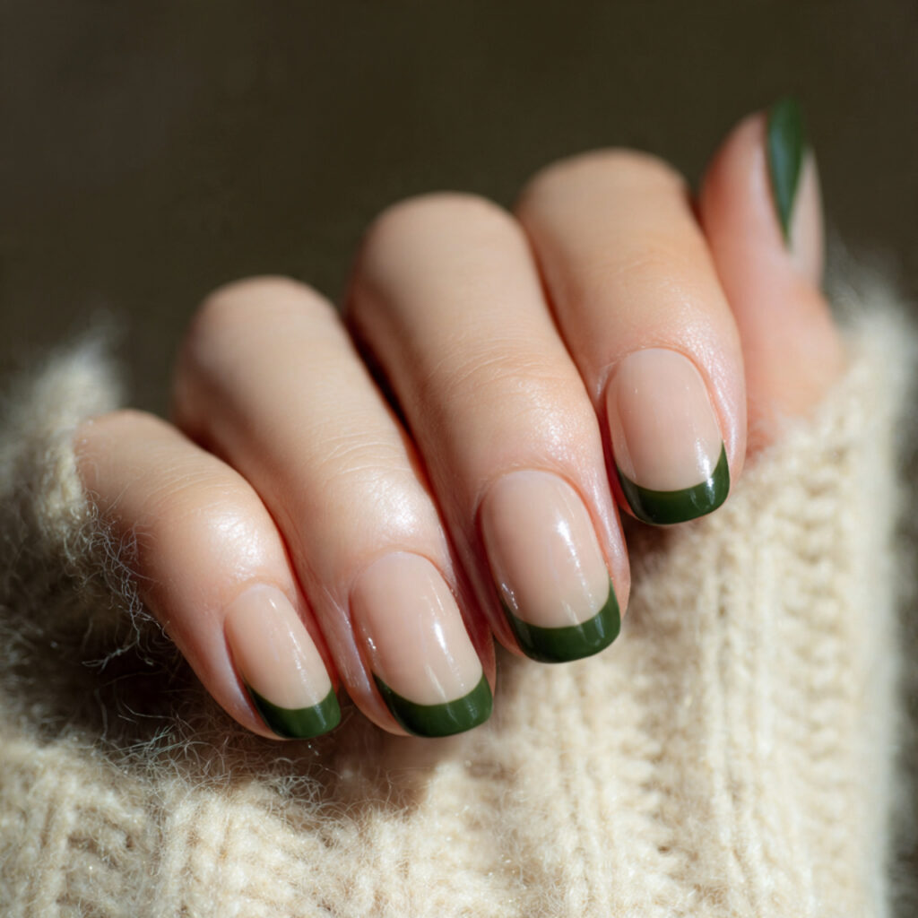 Forest Green French Tips