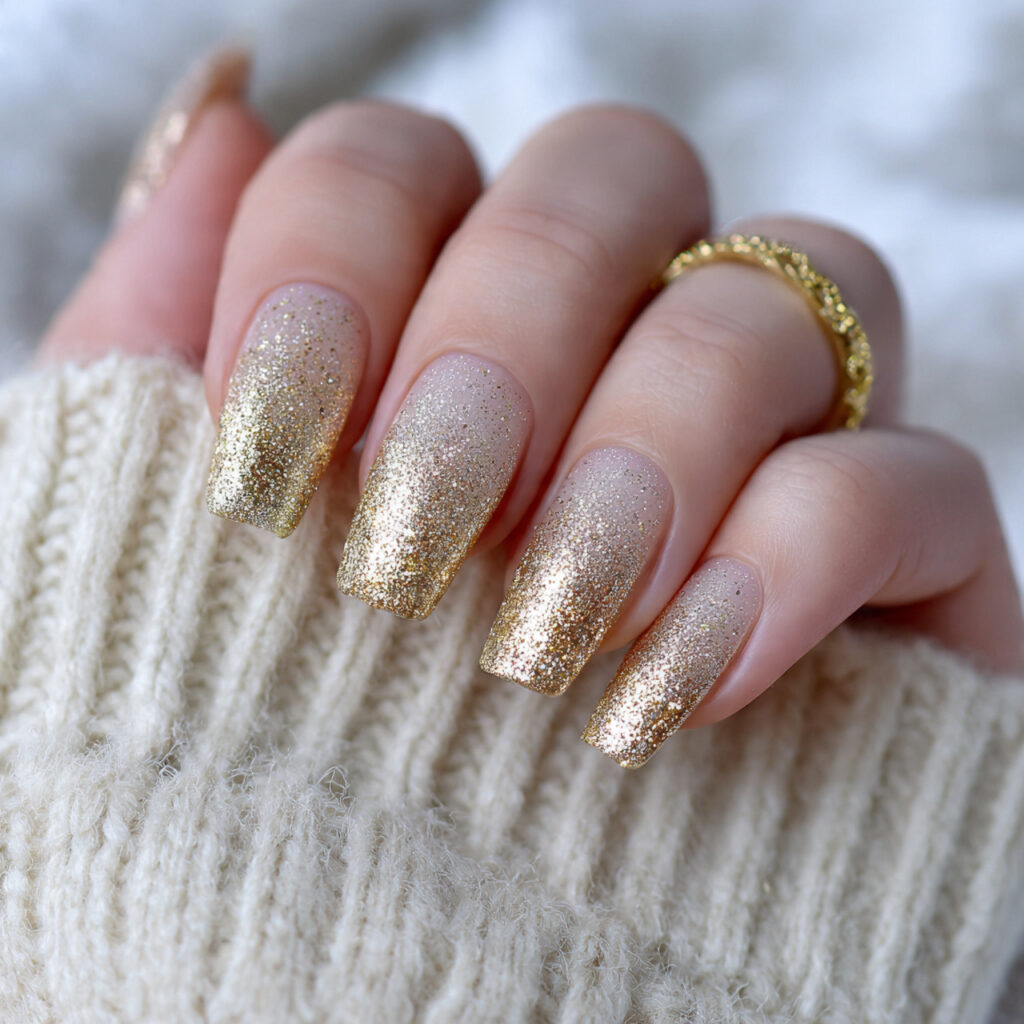 Gold Glitter Fade Ombre