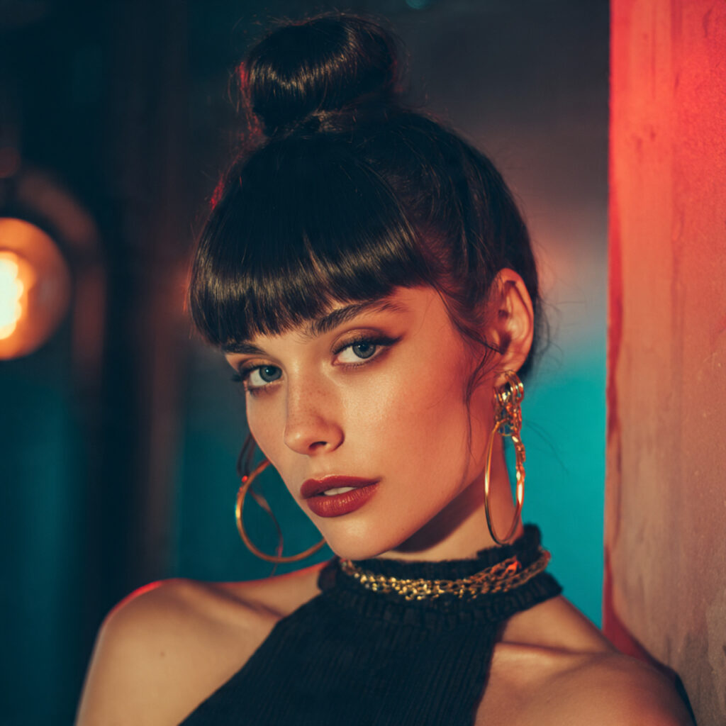 20 Stunning Birthday Hairstyles to Make You Shine All 9 High Bun with Bangs