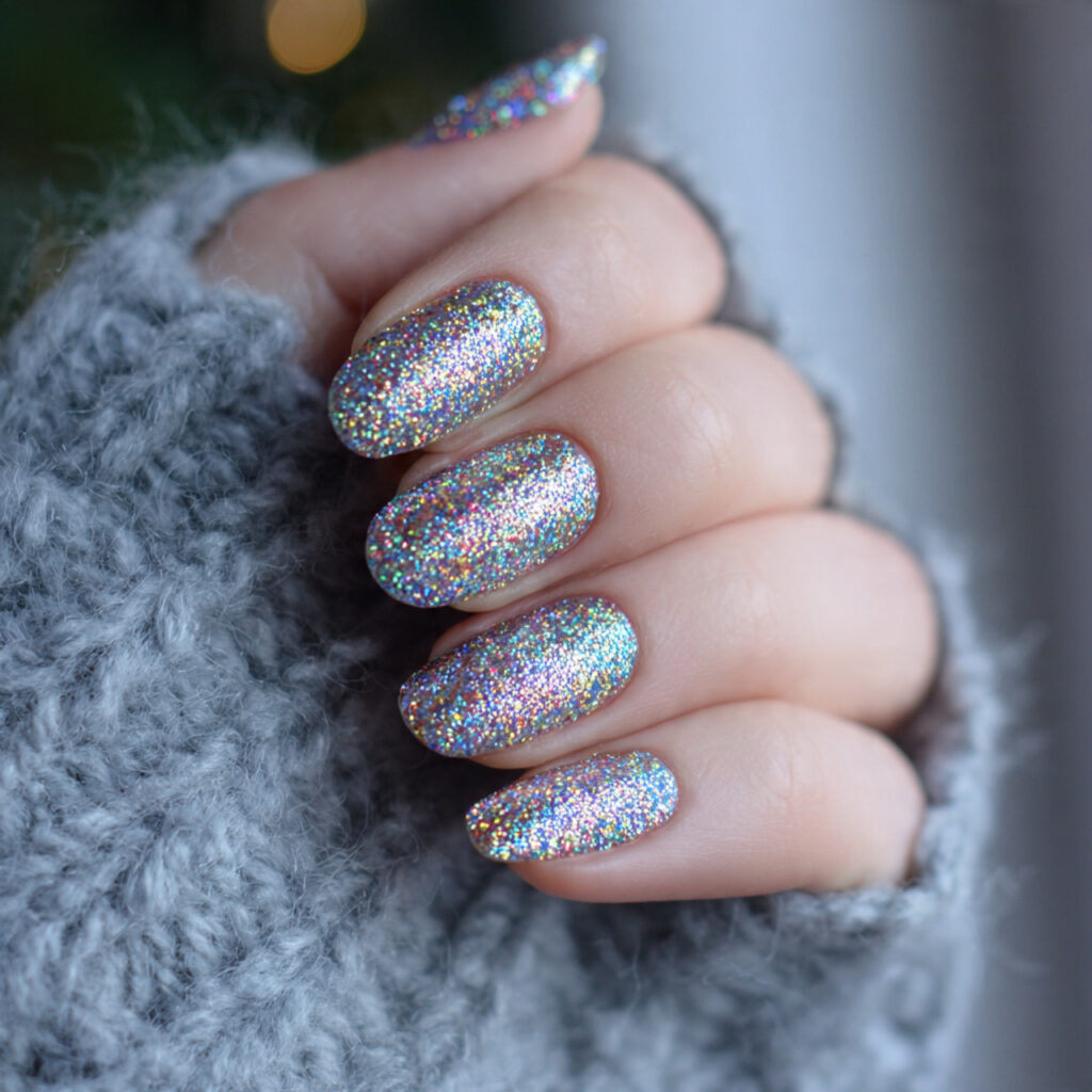Holographic Glitter Nails
