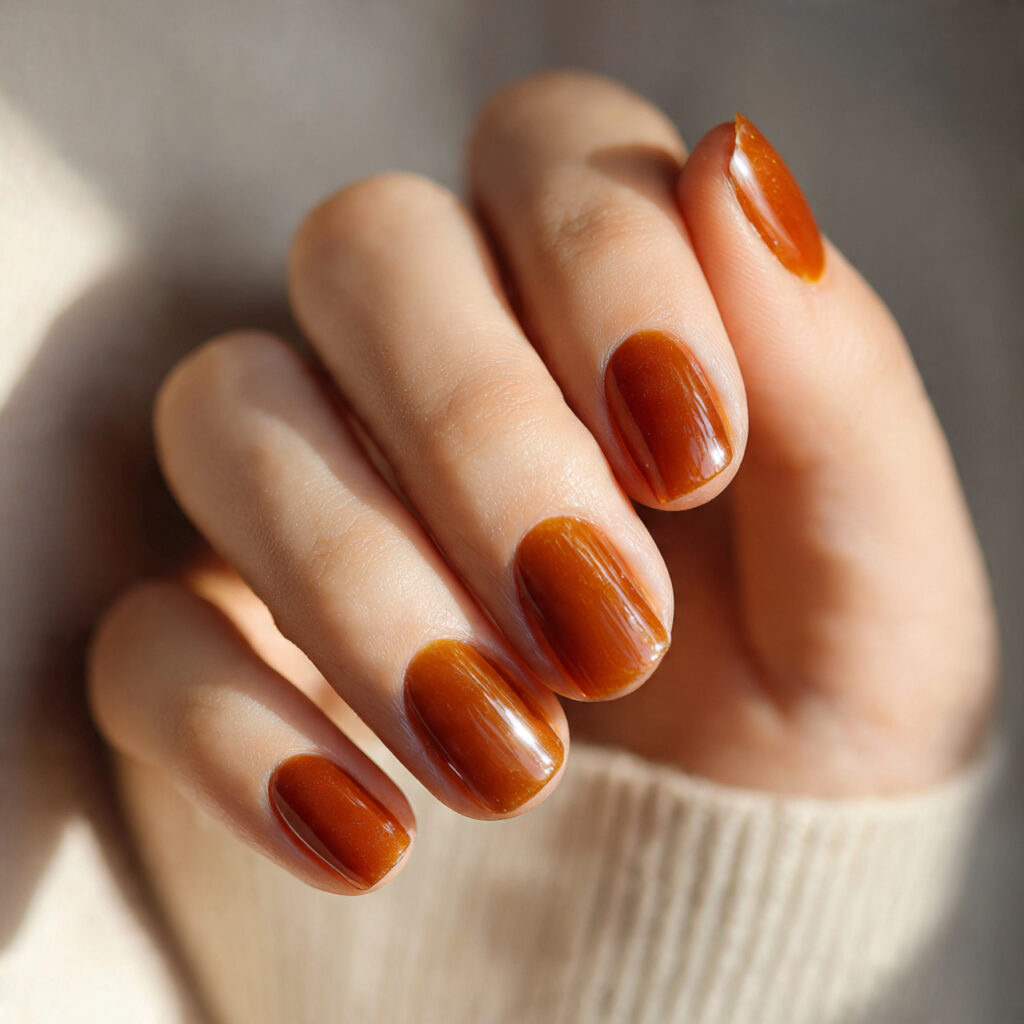 Honey Brown Sheer Nails