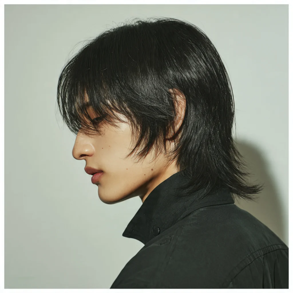 22 Best Wolf Cut Men – The Bold, Textured Hairstyle Every Guy Wants Now 8 Korean-Inspired Wolf Cut