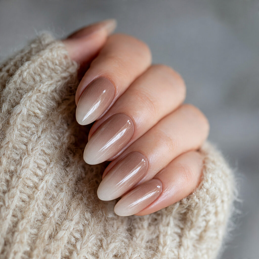 Latte Ombre Nails