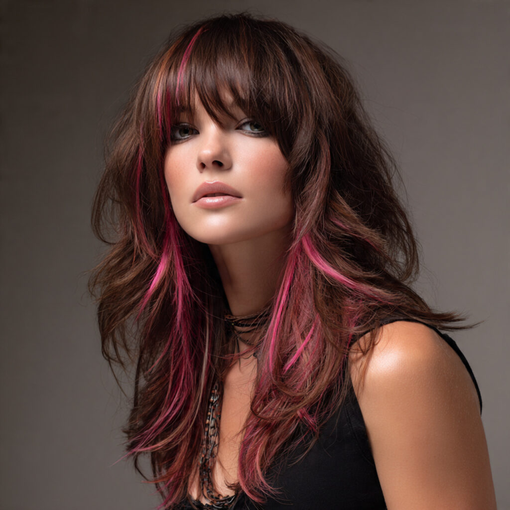 Layered Shag With Money Pieces