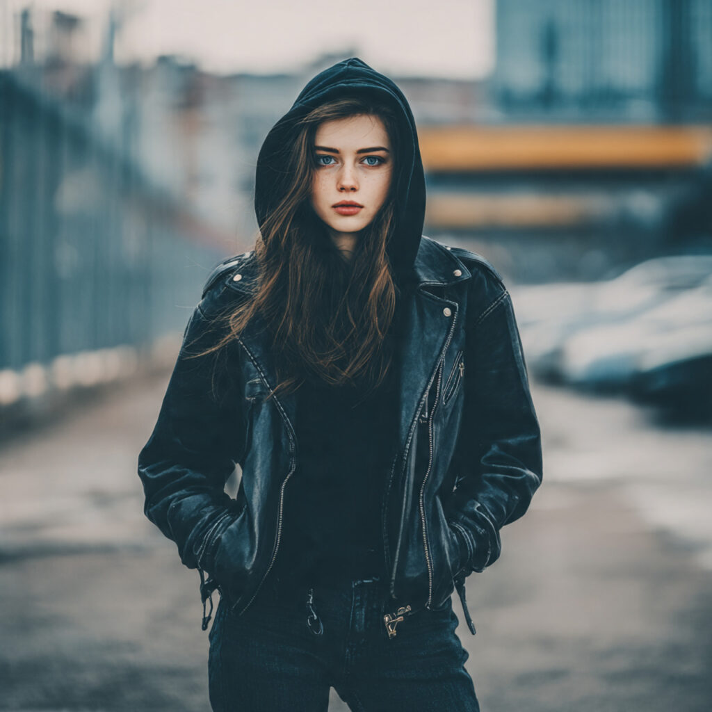 17 Best Cozy Casual Winter Outfits to Stay Warm & Stylish This Season 15 Leather Jacket Layered Look