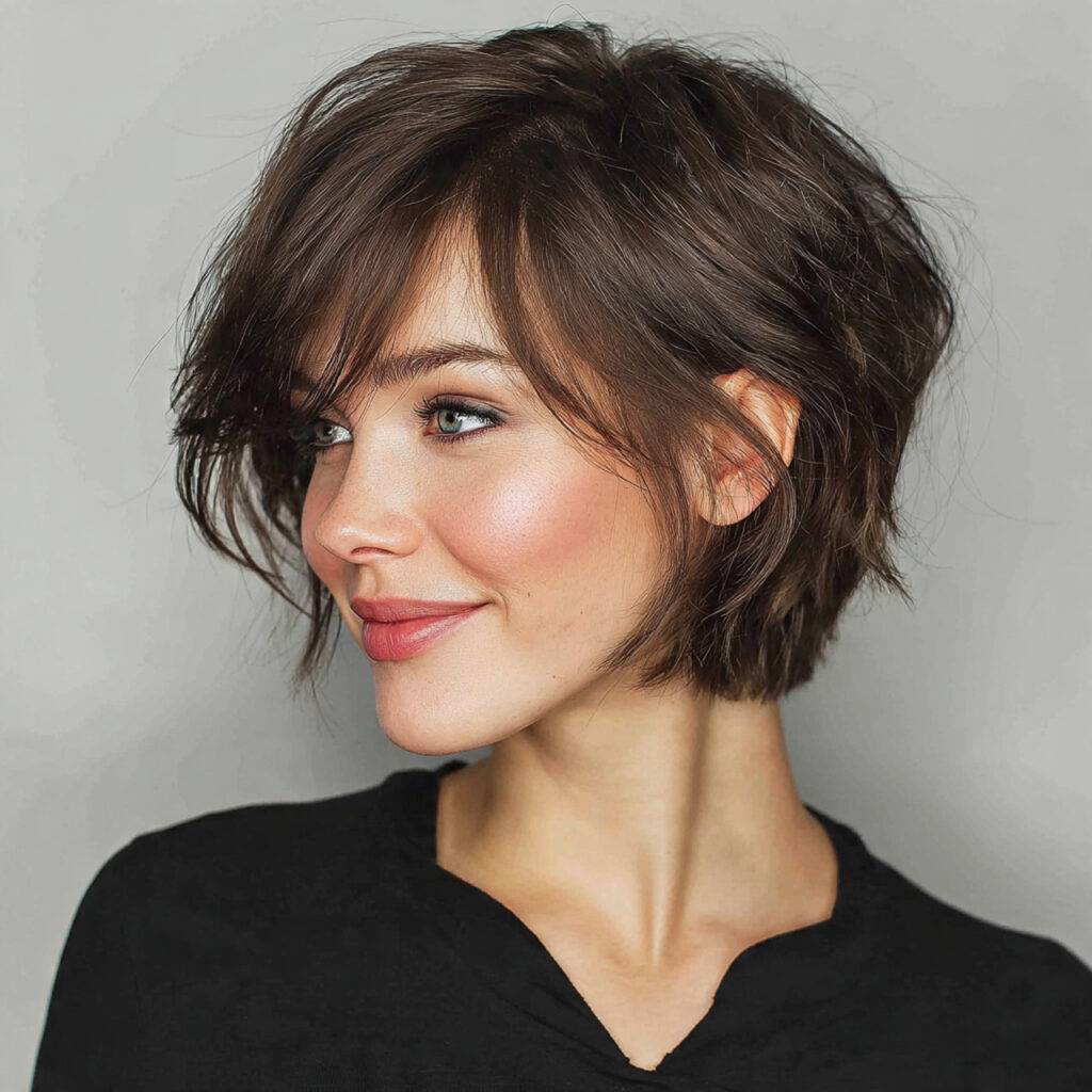 Long Pixie Bob for Round Faces
