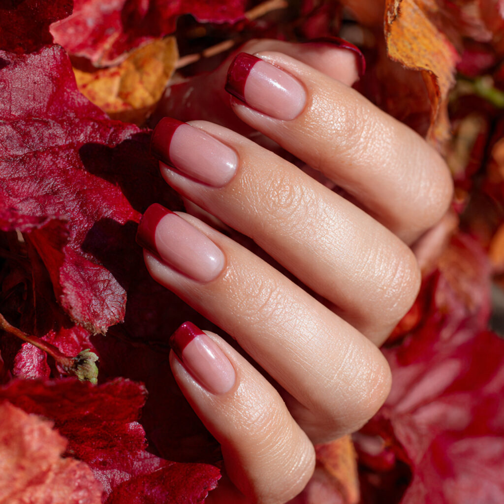 Maple Red French Tips