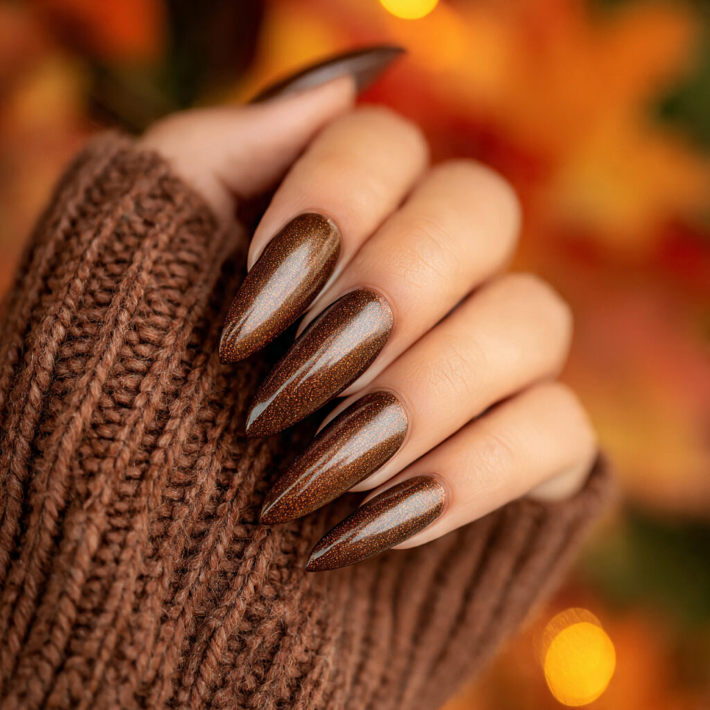 Metallic Bronze French Tips