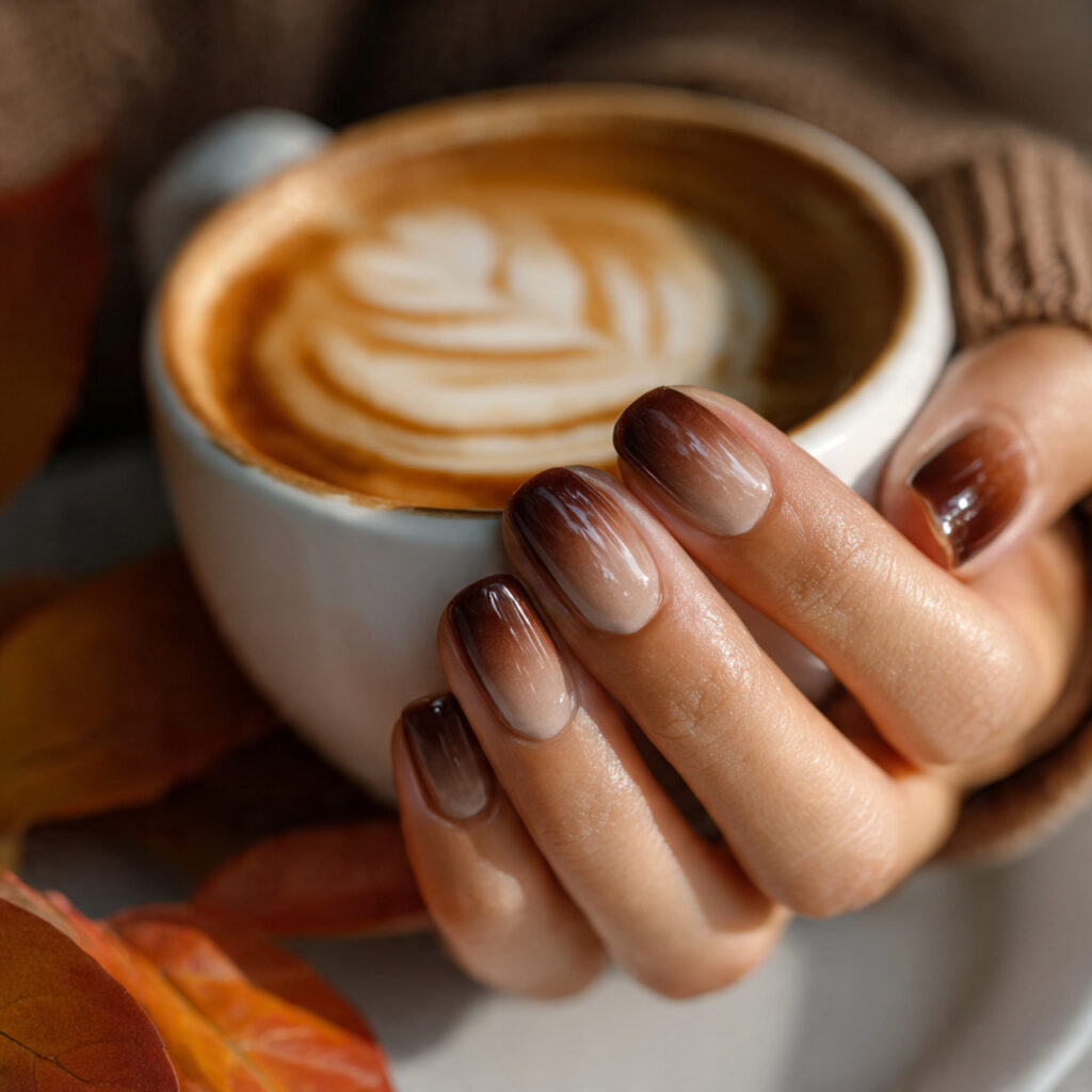 18 Best Nails for Fall – Cozy, Classy & Totally On-Trend 7 Mocha Gradient Nails